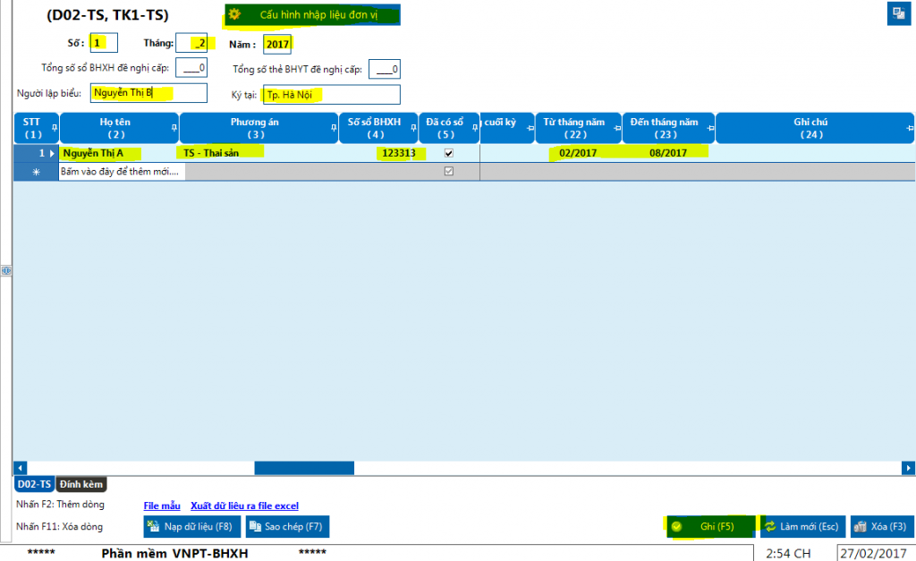Hướng dẫn báo giảm trên phần mềm VNPT BHXH bao giam thai san bhxh vnpt 2