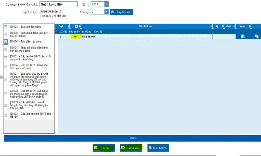 Hướng dẫn báo giảm trên phần mềm VNPT BHXH bao giam thai san bhxh vnpt 5