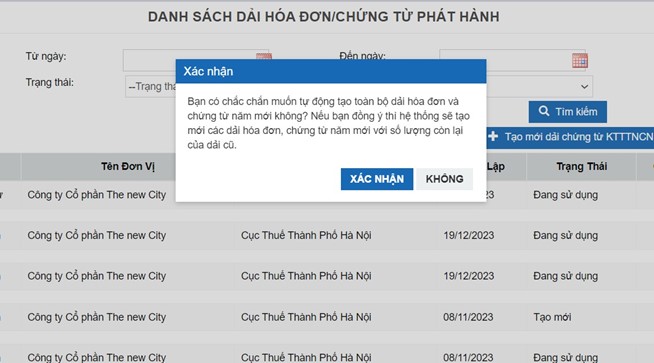 đăng ký dải hóa đơn điện tử 2025 VNPT Invoice 2